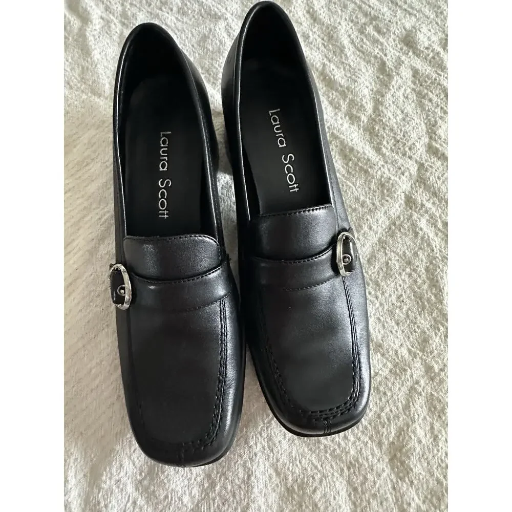 Mary Jane Leather Block Heel Women's Size 6.5 grannycore Whimsgoth Dark Academia